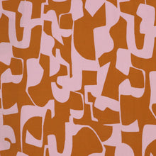 Viscose Lawn - Abstract Shapes Orange + Pink