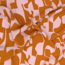 Viscose Lawn - Abstract Shapes Orange + Pink