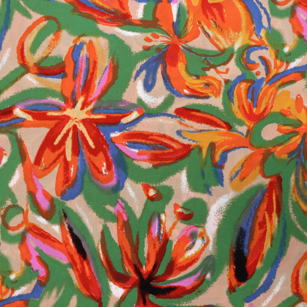 Viscose Lawn - Artistic Lilies