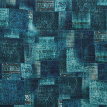 Viscose Lawn - Blue Tiles - END OF BOLT 57cm