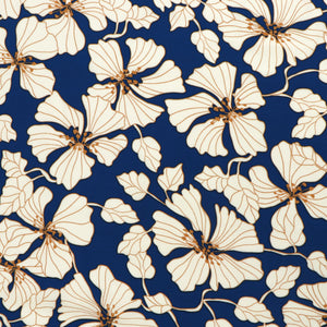 Viscose Lawn - Golden Flowers On Blue