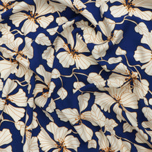 Viscose Lawn - Golden Flowers On Blue