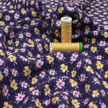 Viscose Lawn - Lilac + Yellow Flowers