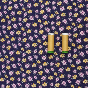 Viscose Lawn - Lilac + Yellow Flowers