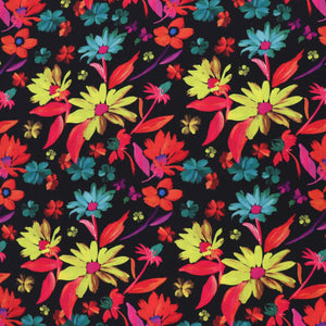 Viscose Lawn - Midnight Floral Fiesta