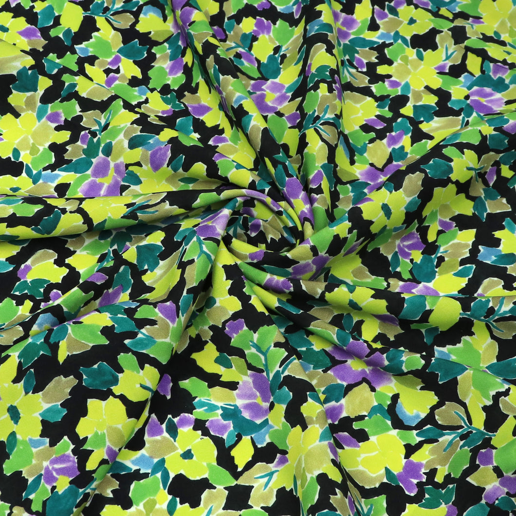 Viscose Lawn - Midnight Violets Floral