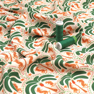 Viscose Lawn - Palm Tree Leopards - END OF BOLT 85cm