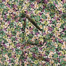 Viscose Lawn - Purple + Green Floral - END OF BOLT 90cm