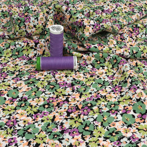 Viscose Lawn - Purple + Green Floral