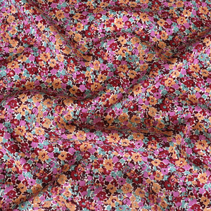 Viscose Lawn - Scattered Flowers - Pink