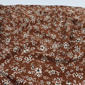Viscose Lawn - Trailing Flowers Brown