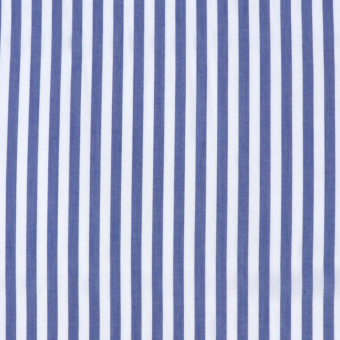 Viscose Lawn - Yarn Dyed Stripe - Cobalt Blue