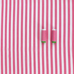 Viscose Lawn - Yarn Dyed Stripe - Pink - END OF BOLT 130cm