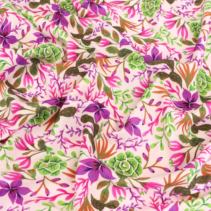 Viscose Lawn with Lenzing™️ EcoVero™️ viscose fibres - Desert Flowers