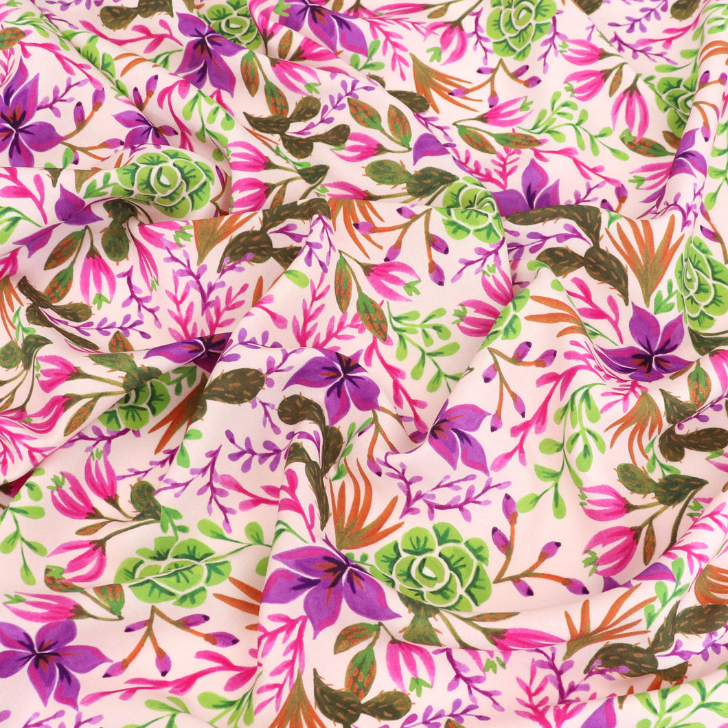 Viscose Lawn with Lenzing™️ EcoVero™️ viscose fibres - Desert Flowers