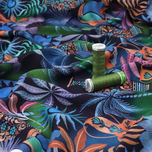 Viscose Lawn with Lenzing™️ EcoVero™️ viscose fibres - Midnight Toucans - Sew Me Sunshine Exclusive