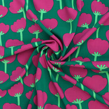 Viscose Lawn with Lenzing™️ EcoVero™️ viscose fibres - Nerida Hansen X Verhees Collab- Poppies Green