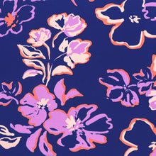 Viscose Lawn with Lenzing™️ EcoVero™️ viscose fibres - Printmaker's Floral on Blue