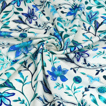 Viscose Linen - Botanical - Blue