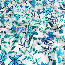 Viscose Linen - Botanical - Blue