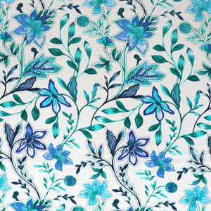 Viscose Linen - Botanical - Blue