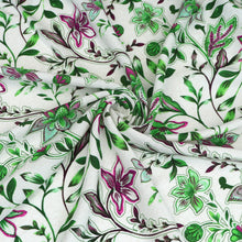 Viscose Linen - Botanical - Green