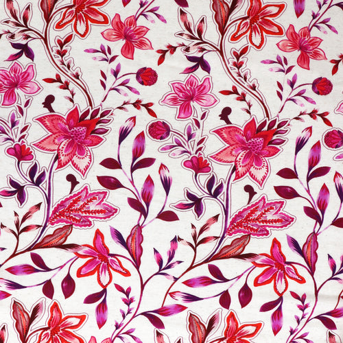Viscose Linen - Botanical - Pink