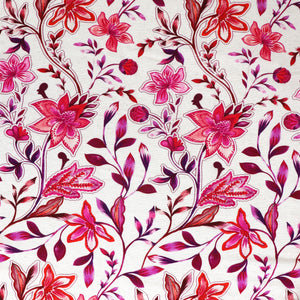Viscose Linen - Botanical - Pink