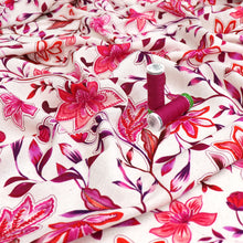 Viscose Linen - Botanical - Pink