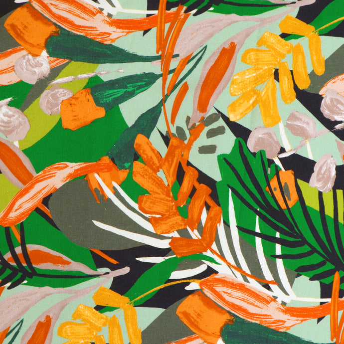 Viscose Linen - Jungle Tropics - Green