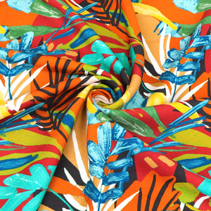 Viscose Linen - Jungle Tropics - Red