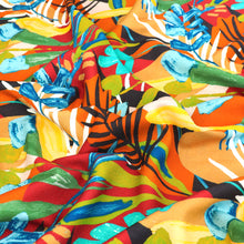 Viscose Linen - Jungle Tropics - Red