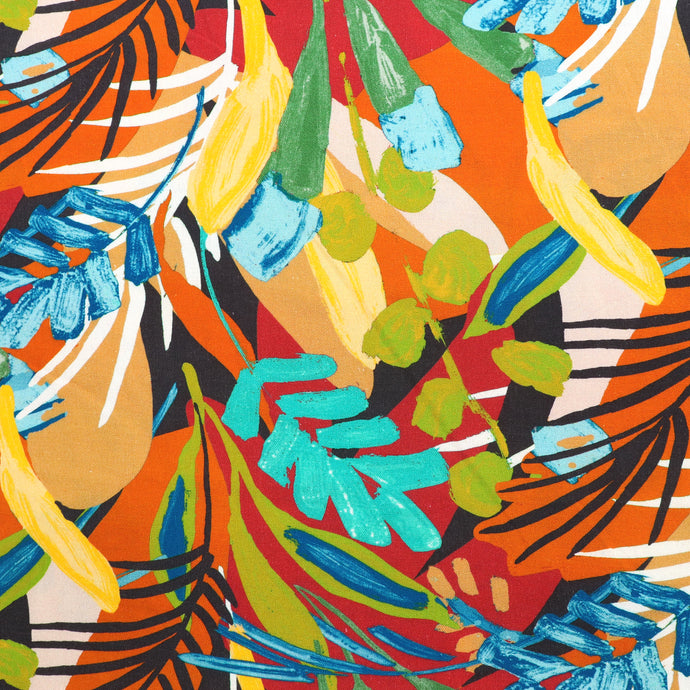 Viscose Linen - Jungle Tropics - Red