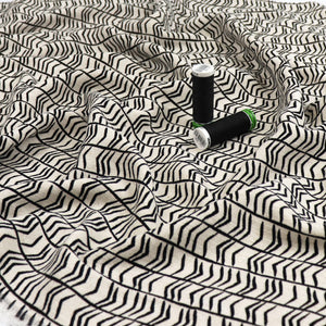 Viscose Linen - Natural Chevron Stripe