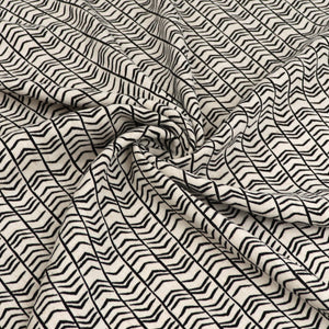 Viscose Linen - Natural Chevron Stripe