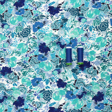 Viscose Linen - Sea Flora - Blue