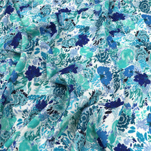 Viscose Linen - Sea Flora - Blue