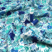 Viscose Linen - Sea Flora - Blue