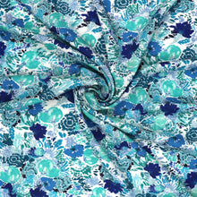Viscose Linen - Sea Flora - Blue