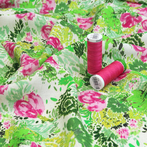 Viscose Linen - Sea Flora - Green