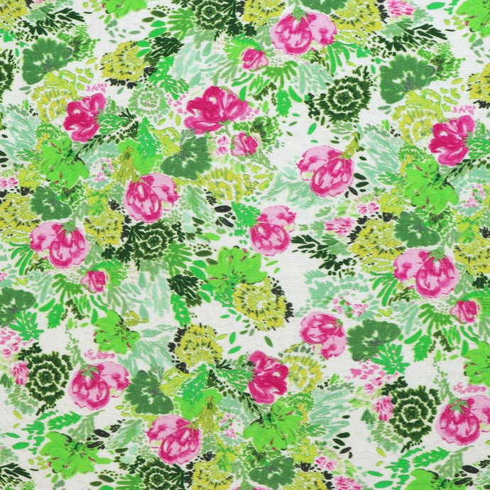 Viscose Linen - Sea Flora - Green