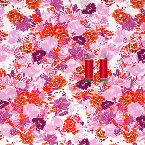 Viscose Linen - Sea Flora - Pink