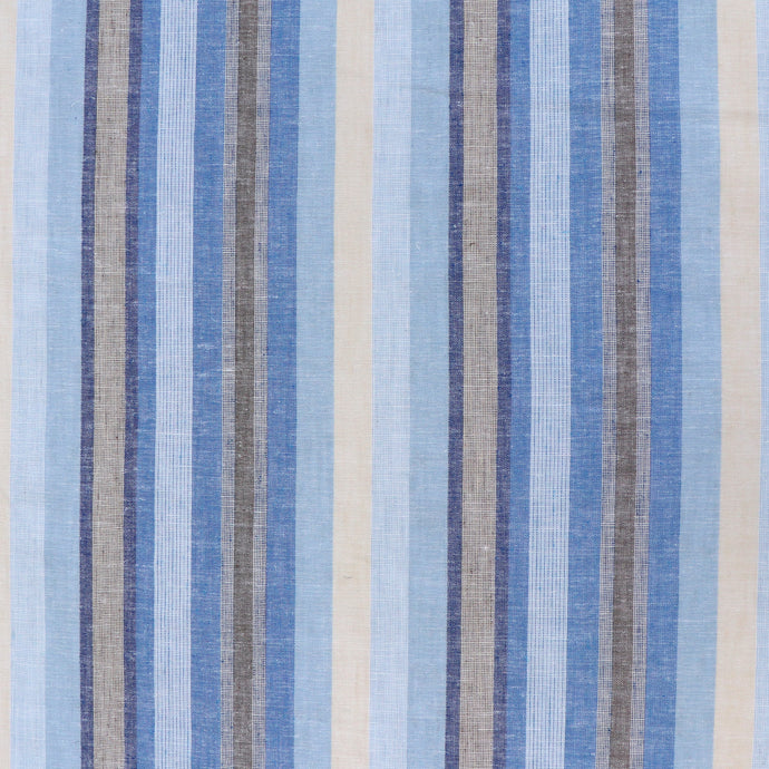 Viscose Linen - Stripe - Blues - END OF BOLT 112cm