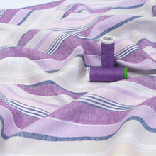 Viscose Linen - Stripe - Purples - END OF BOLT 160cm