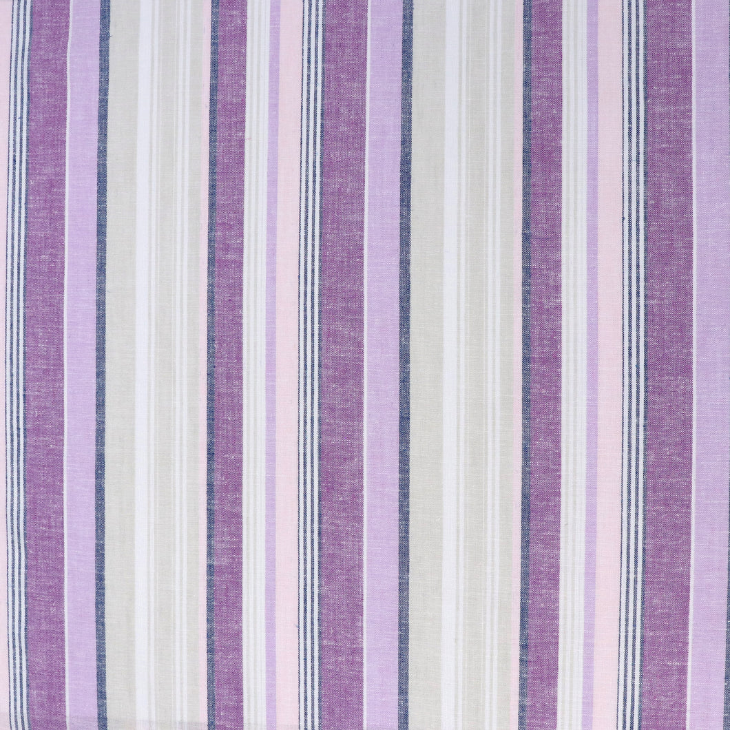 Viscose Linen - Stripe - Purples - END OF BOLT 160cm