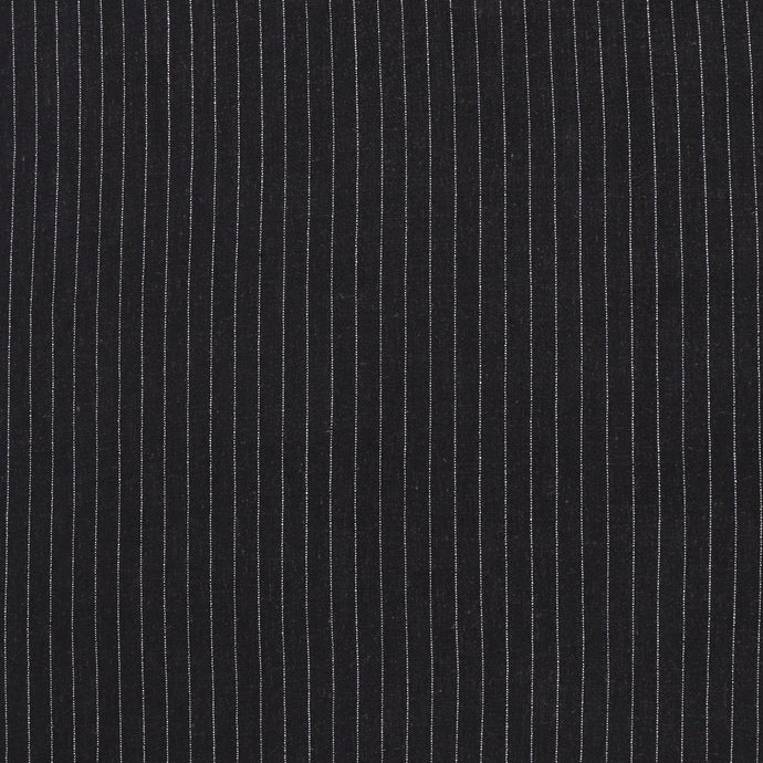 Viscose Linen Blend - Pinstripe - Black