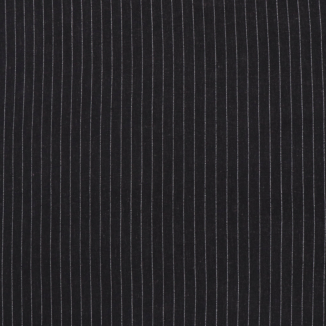 Viscose Linen Blend - Pinstripe - Black