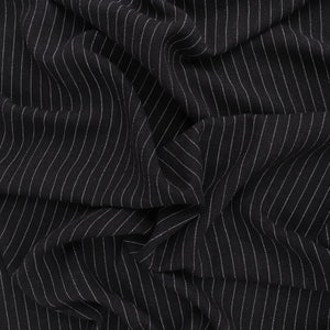 Viscose Linen Blend - Pinstripe - Black