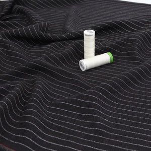 Viscose Linen Blend - Pinstripe - Black