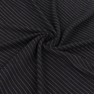 Viscose Linen Blend - Pinstripe - Black